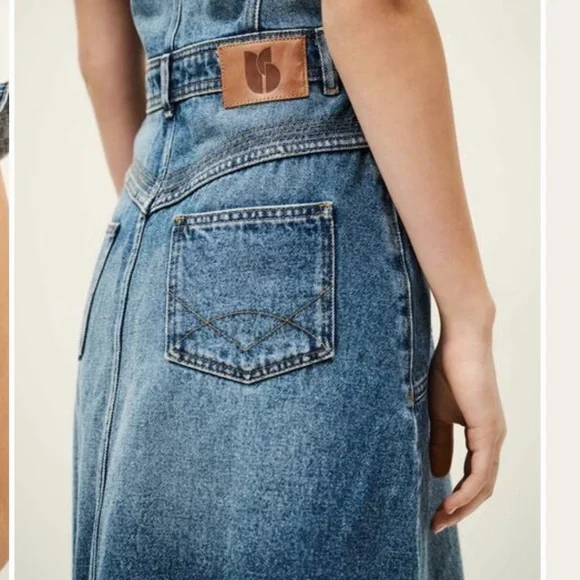 Denim Midi Dress - Blue Sleeveless Jean Dress - Picture 7 of 7